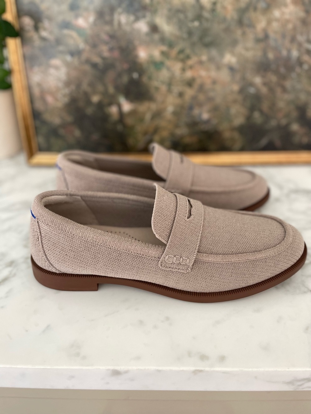 Rothy’s The Penny Loafer Revelvet in Dove Womens Size 10.5 Taupe